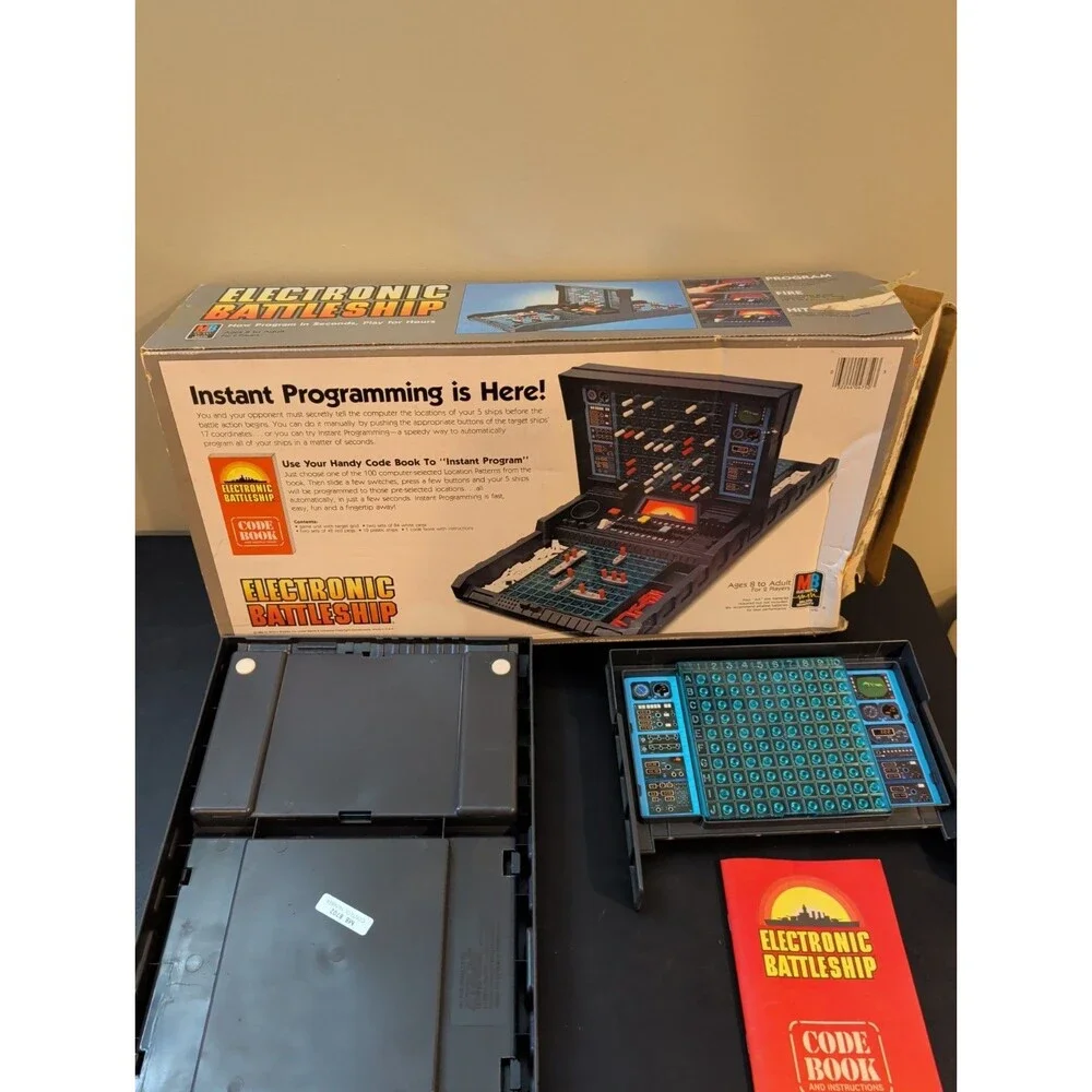 PARTS ONLY Vintage 1982 Milton Bradley Electronic Battleship Game In Box MB
